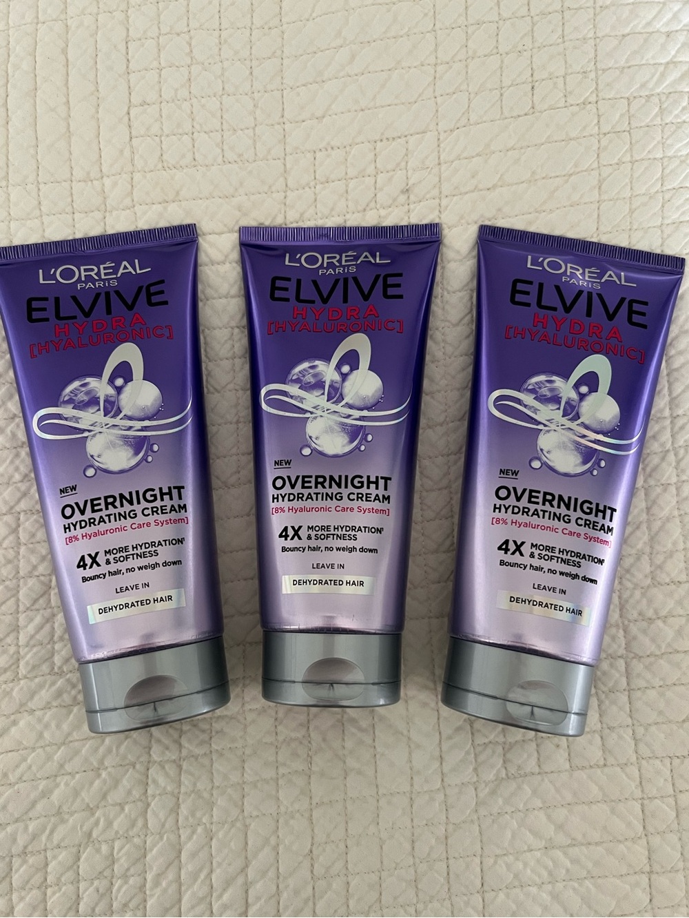 L’ORÉAL Paris Elvive Hydra Hyaluronic Acid Overnight Hydrating Cream (3 tubes)